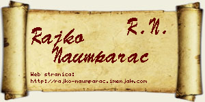Rajko Naumparac vizit kartica